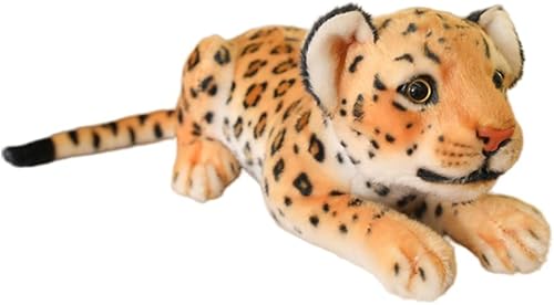 GracesDawn Muñeca de guepardo reclinada amarilla, animales de peluche, leopardo, gato de peluche (9.8 pulgadas)