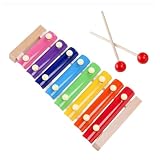 Orivin Natürliches Xylophon aus Holz, Schlaginstrumente, musikalische Geschenke, Oktavskala mit 2 Holzschlägeln