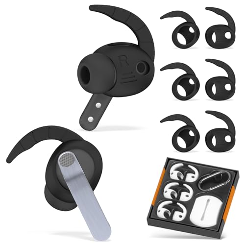 [3�g] Samsung Galaxy Buds 4 Pro(2026)�p�C���[�t�b�N ���K�t�B�b�g | �X�|�[�c �����h�~ | �\�t�g�V���R�� ����~�߃C���[�J�o�[ Samsung Buds 4 Pro�C���z���Ή� ���[�|�[�`�t�� (�u���b�N)