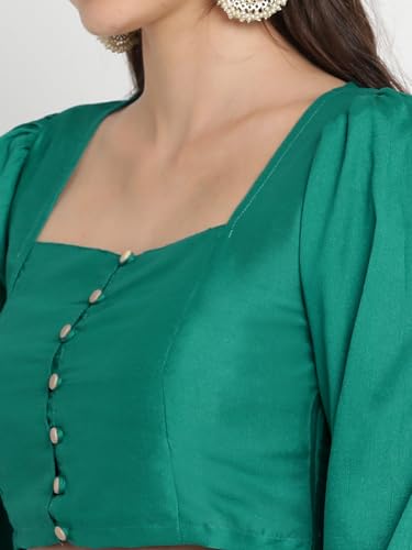 Image of studio rasa Chroma Button Down Shirt Style Blouse Crop Top for Women Girls Casual Party
