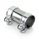 Kontazmi Edelstahl AuspuffschelleØ55-125 mm Rohrverbinder Edelstahl Doppelschelle Universal Auspuffschelle als Rostfreier Rohrverbinder für Auspuffrohre Ø 55 mm