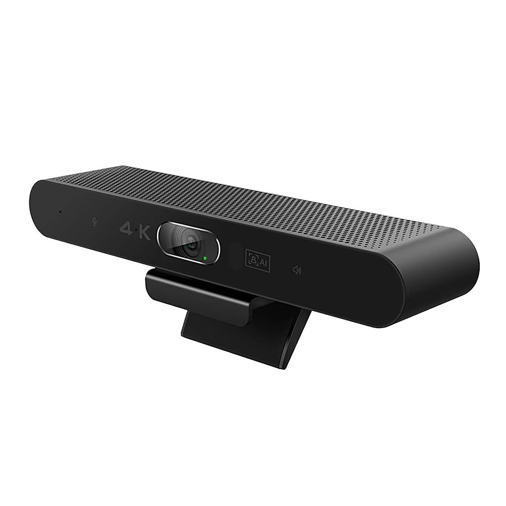 Cámara USB 4K Cámara Web Cámara de Videoconferencia con Micrófono y Altavoz Seguimiento con IA Enfoque Automático Captación de Voz de 360°