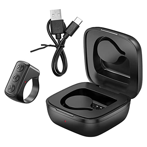 ANCLLO Tik Tok Finger Scroller Bluetooth Fernbedienung Bluetooth Page Turner Bluetooth 5.0 Auslöser Fernbedienung mit Ladekoffer für iOS/Android -Schwarz