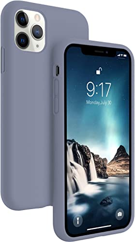 Image of DIZORO Microfiber Candy Case Compatible for iPhone 11 Pro Max 6.5 inch, Shockproof Slim Back Cover Liquid Silicone Case - Lavender