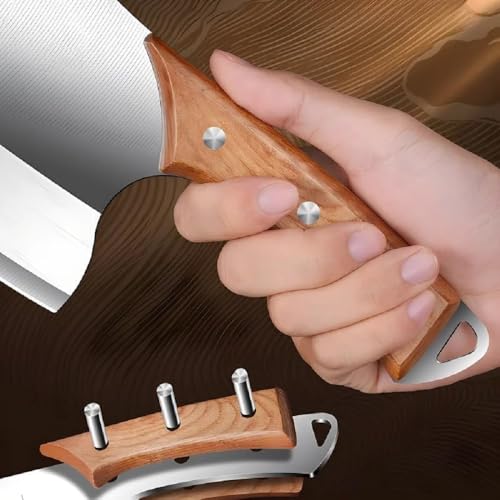 Image of Hand-Forged Carbon Steel 6‑Inch Meat Cleaver Knife - Heavy-Duty Japanese Butcher, Bone Cutter for Mutton, Vegetable, Fruit & Fish