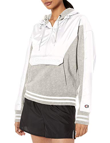 Champion LIFE Women's Sideline 1/2 Zip Hoodie-Center Chest Reflective Script, Oxford Gray, Large