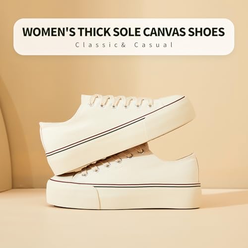 Image of hash bubbie Womens Platform Canvas Sneakers Tennis Shoes | low top non Slip on walking breathable casual comfortable fashion lace up