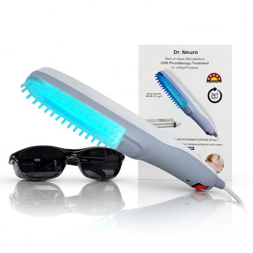 Image of Dr. Neuro NarrowBand UVB Phototherapy Light Device With NBUVB 311nm Lamp | Treatment For Vitiligo, Psoriasis, Eczema, Dandruff | Protection Eye Goggle Included | Blue UV |2 YEARS Warranty By CoverTag