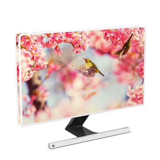 Baocicco Spring Flowers Birds Monitor Dust Covers 22, 23, 24, 25 Inch Waterproof Computer Monitor Cover Anti-Static Dustproof Protective Cover for LCD/LED/HD Full Body Cover for Computer Screen
