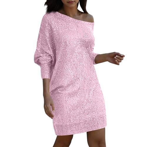 Vestidos De Fiesta Mujer Elegantes Monos De Vestir para Bodas Mangas Largas Boho Trajes Coctel Ceremonia Sexy Lentejuelas Novia Chic Comunion Vestir Ropa 2#Rosa XL