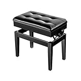 Que ce soit comme tabouret de piano ou comme tabouret de coiffeuse, ce siège multifonctionnel allie praticité et sophistication. Son piètement en bois robuste et son plateau en cuir rembourré offrent un confort durable, idéal pour les musiciens comme pour les soins beauté.
