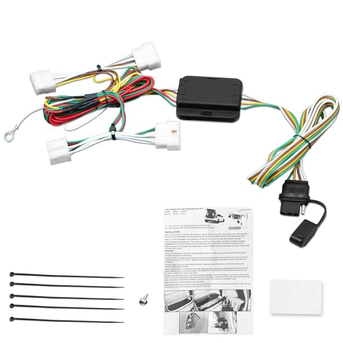 4 Pin Trailer Wiring Harness Compatible with 1989-1995 Pickup, 1995-2004 Tacoma, Replace 55379‎ Vehicle Side Towing Hitch Wire Trailer Light Hook Up, Plug &amp; Play 4 Way Flat T-Connector