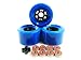 Blank 83mm Longboard Flywheels Wheels + ABEC 7 Bearings Spacers (Blue)