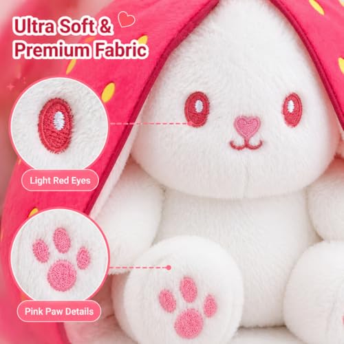AUDBOT Store AUDBOT Reversible Strawberry Bunny Soft Toy - Image 3