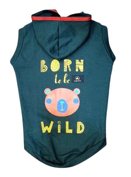 Golden Tails Cute Cartoon Printed Premium Warm Fleece Hoodie Sweatshirt for Dogs and Cats | Winter wear Sweatshirt Sweater (Large 18") Dark Green (B0BL28P8XQ) Amazon Price History, Amazon Price Tracker