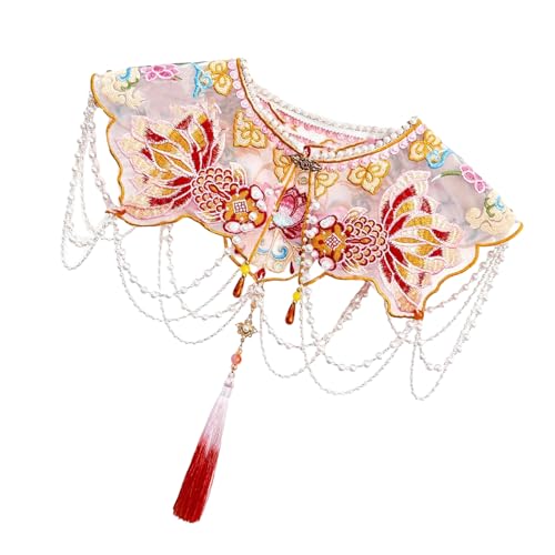 Châle cape de style chinois brodé pour enfants, accessoire de col haut de gamme