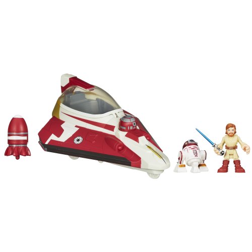 Star Wars Jedi Force Starfighter With Obiwan R4P17