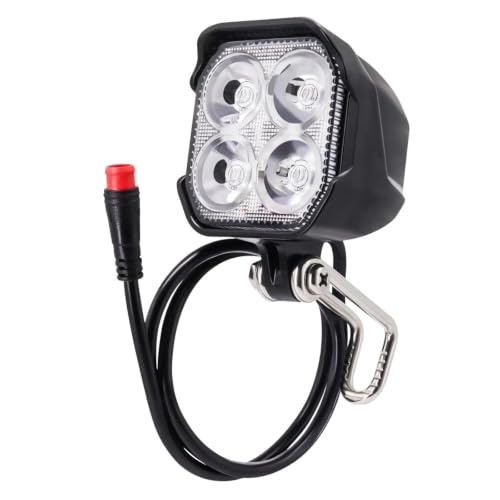 2 Pin Male Connector Electric Bicycle Headlight, 4Pcs LED 400 Lumens, 24V 36V 48V Compatible, Ebike Front Light for Night Riding by Zaisport - Used condition - US$17.09