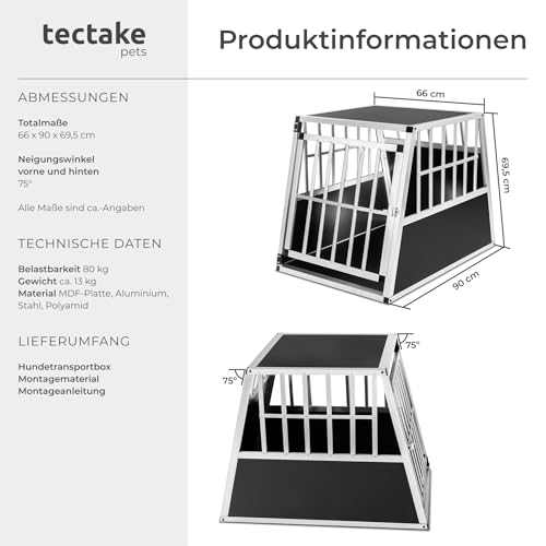 Hundebox für Auto und Zuhause aus Aluminium von tectake