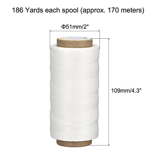 Fil à coudre en cuir blanc cordon polyester ciré 1mm couture manuelle 180m