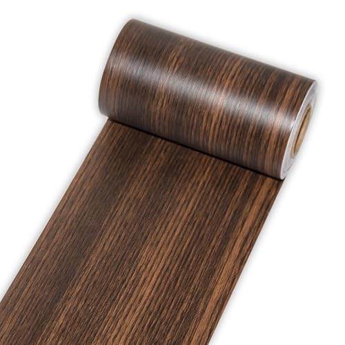 Image of 1 Roll 4 Inch X 32 ft Wood Grain Tape,Wood Contact Paper Self Adhesive Repair Patch for Furniture, Tables, Chairs, Windows, Floors, Home Decor, Handicraft DIY (Black Brown)
