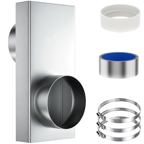 Periscope Dryer Vent 0-5 Adjustable Dryer Vent Stainless Steel Telescoping Tight Space Low Profile Dryer Vent Connector Kit Flat Duct Exhaust Hose Close to the Wall Space-saving Replacement Vents