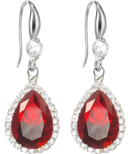 Drop Earrings for Women Silver Cubic Zirconia Teardrop Dangle Earrings