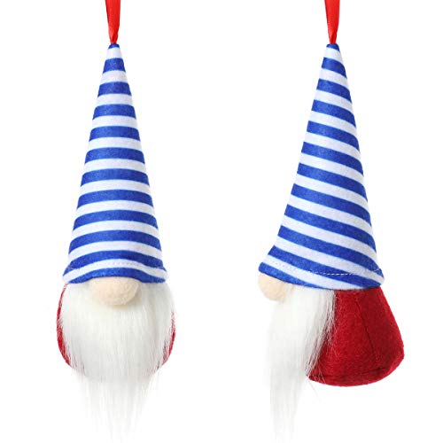 4Th Of July Gnome Independence Day Hanging Ornaments Set Of 10, Patriotic Gnomes Decorations Handmade Plush Veterana Day Gift Elf Home Wall Decor #TOP4