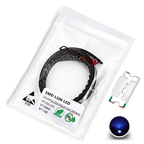 Chanzon 100 Pcs Smd 1206 (3.2Mm X 1.6Mm) Purple Led Diode Lights 3V 20Ma Lighting Bulb Lamps Electronics Components Indicator Light Emitting Diodes #TOP2