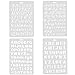 YXHZVON Ensemble de Pochoirs de Peinture Alphabet 4 PièCes, Styles Assortis NuméRos et Lettres RéUtilisables ModèLes de Dessin de Dessin Artistique Pochoirs pour Projets D'Artisanat de Bricolage