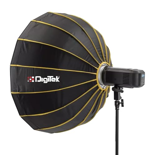 Image of Digitek DBDS-65W 65cm Beauty Dish Softbox (White), Collapsible, Transportable, Lightweight Bowen Mount for Photography & Studio Lighting with Removable Diffuser