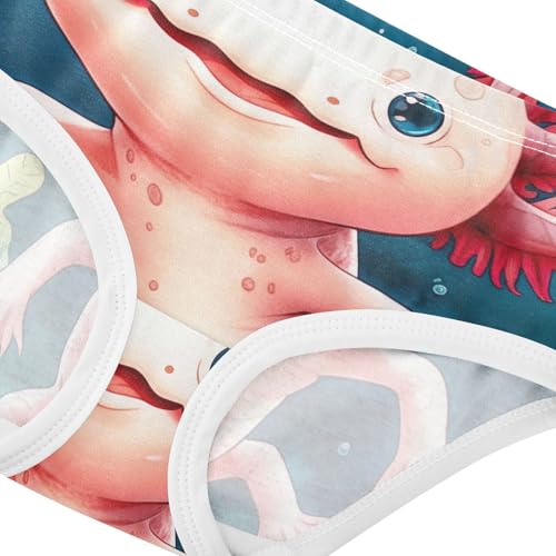 Cotton Girls Underwear Toddlers Watercolor Cute Axolotl Little Girl Panties Personalized Briefs Kids Undies 2t4