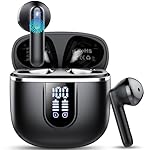 Wireless Earbuds, 2025 Bluetooth 5.4 Headphones in Ear Buds, 40H HiFi Stereo Bluetooth Earbuds with 4 ENC Noise Cancelling Mics, IP7 Waterproof Earphones with Dual LED Display USB C, Mini Ultralight
