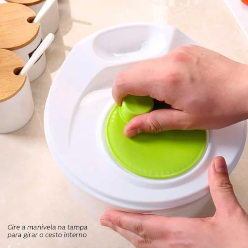 Seca Salada e Frutas Giratório Manual Fresh 3 Litros lavador de legumes Frutas Verduras e Salada com