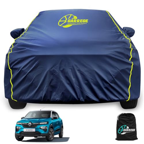 Image of Waterproof Car Body Cover Compatible with Kwid 100% All Weather Proof with Mirror & Antenna Packet & Full Bottom Elastic, Triple Stitching with 100% Nail Proof Cover Navy Blue