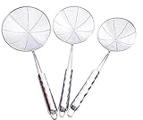 CDOFFICE 3 Pcs Wire Skimmer Strainer Stainless Steel Wire Skimmer Spoon for Cooking and Frying