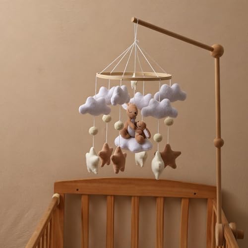 Mobile berceau pour calmer les pleurs et endormir bébé en peluche