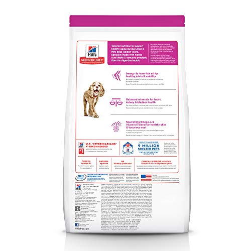 Hill's Science Diet Dry Dog Food, Adult 11+ for Senior Dogs, Small Paws, Chicken Meal, Barley & Brown Rice Recipe, 4.5 lb. Bag