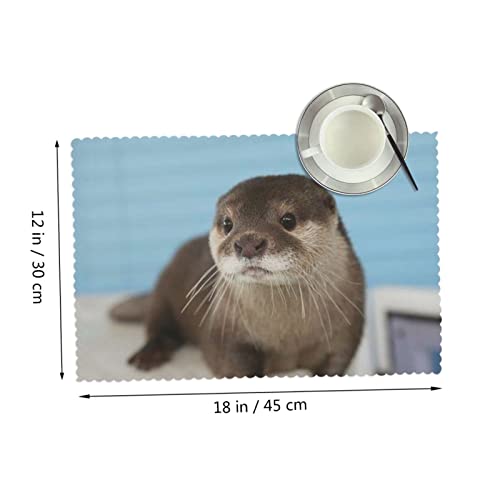 Cute Otter Placemat For Holiday Party Table Decoration Heat Resistant And Waterproof Wipeable, 18X12 #TOP1