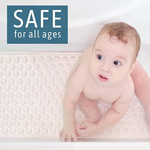 No Suction Cup Bathmat For Refinished Bathtub, Safe For All Ages, Made In Italy, 41"X15", Machine Washable #TOP4