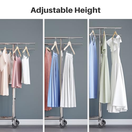 Hokeeper CR-D001 Clothes Rack Heavy Duty Load 400Lbs, Rolling Clothing Racks For Hanging Clothes, Commercial Garment Rack thumb #4