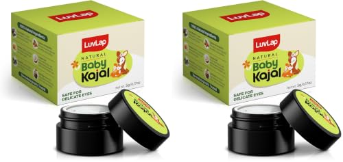 Image of LuvLap 100% Natural Baby Kajal 5g, with Pure Cow Ghee, Cocoa Butter, Coconut Oil, Sweet Amond & Castor Oil, Soothes & Nourishes Eyes of New Born & Kids, Irritation-free, Dermatologically Tested