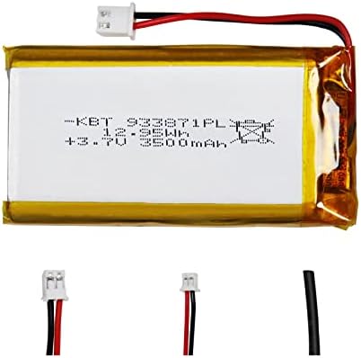 KBT 3.7V 3500mAh Li-Polymer Battery: 933871 Lipo Rechargeable Lithium-ion Replacement Batteries with PH 2.54 JST Connector, PH1.25/2.0 JST Connector for Replacement