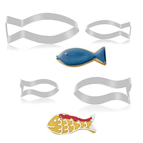 Amazon｜chengcheng クッキー型 さかな 魚 4個入り ステンレス