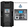 15-Inch Powered Speaker 2200W PMPO PA Speaker w/Bluetooth, USB Port, XLR Inputs, Active DJ Speakers, Dual-Angle Pole Mount, Class D Amp for Parties, Live Sound, Stage Monitor Angle