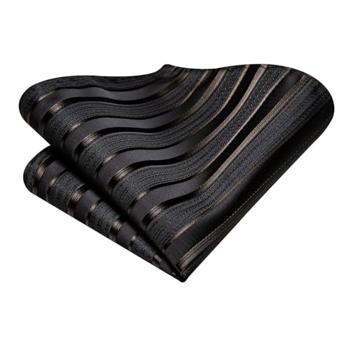Image of Hi-Tie 70 inches Ties for Men Silk Extra Long Necktie and Pocket Square Cufflinks Set Men Big and Tall Tie Business
