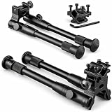 GOTICAL Combo of 2- Adjustable Bipod with Picatinny Rail Attach - Barrel Mount Picatinny Rail - 10-20mm - Universal Single Rail Adapter