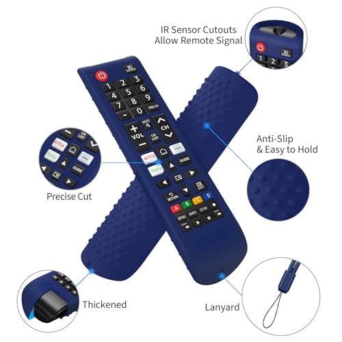 Image of OBOE Silicone Tv Remote Cover for Samsung Smart Tv Remote, F-Dark Blue