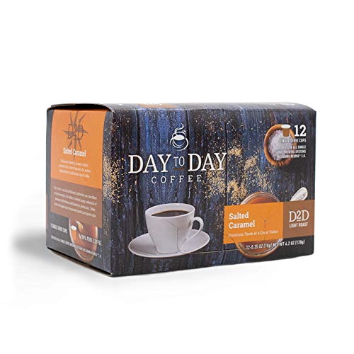 Image of Day To Day Salted Caramel Light Roast Single Serve Coffee Pods, 12-Count Box (Pack of 6) for K-Cup Keurig Brewers
