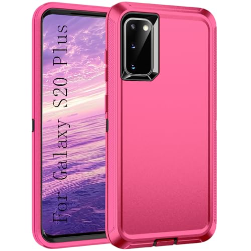 Mieziba for Galaxy S20 Plus 5G Case,Shockproof Dropproof Dustproof 3-Layer Full Body Protection Rugged Heavy Duty High Impact Hard Cover Case for Galaxy S20+,Pink/Black